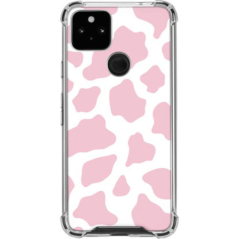Pink Cow Print Google Pixel 5a 5G Clear Case